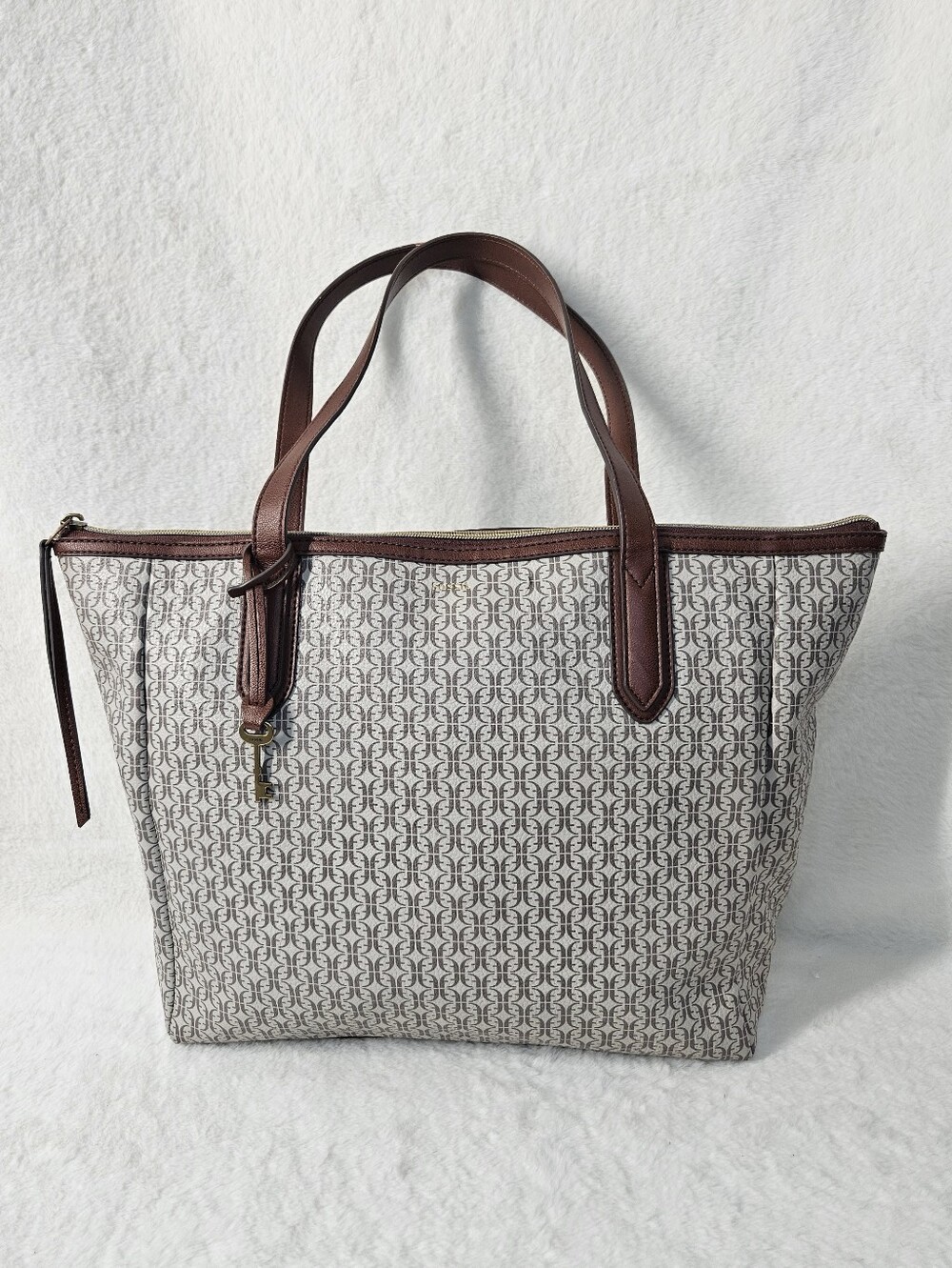 Fossil Leather Sydney Shopper Tote Bag
